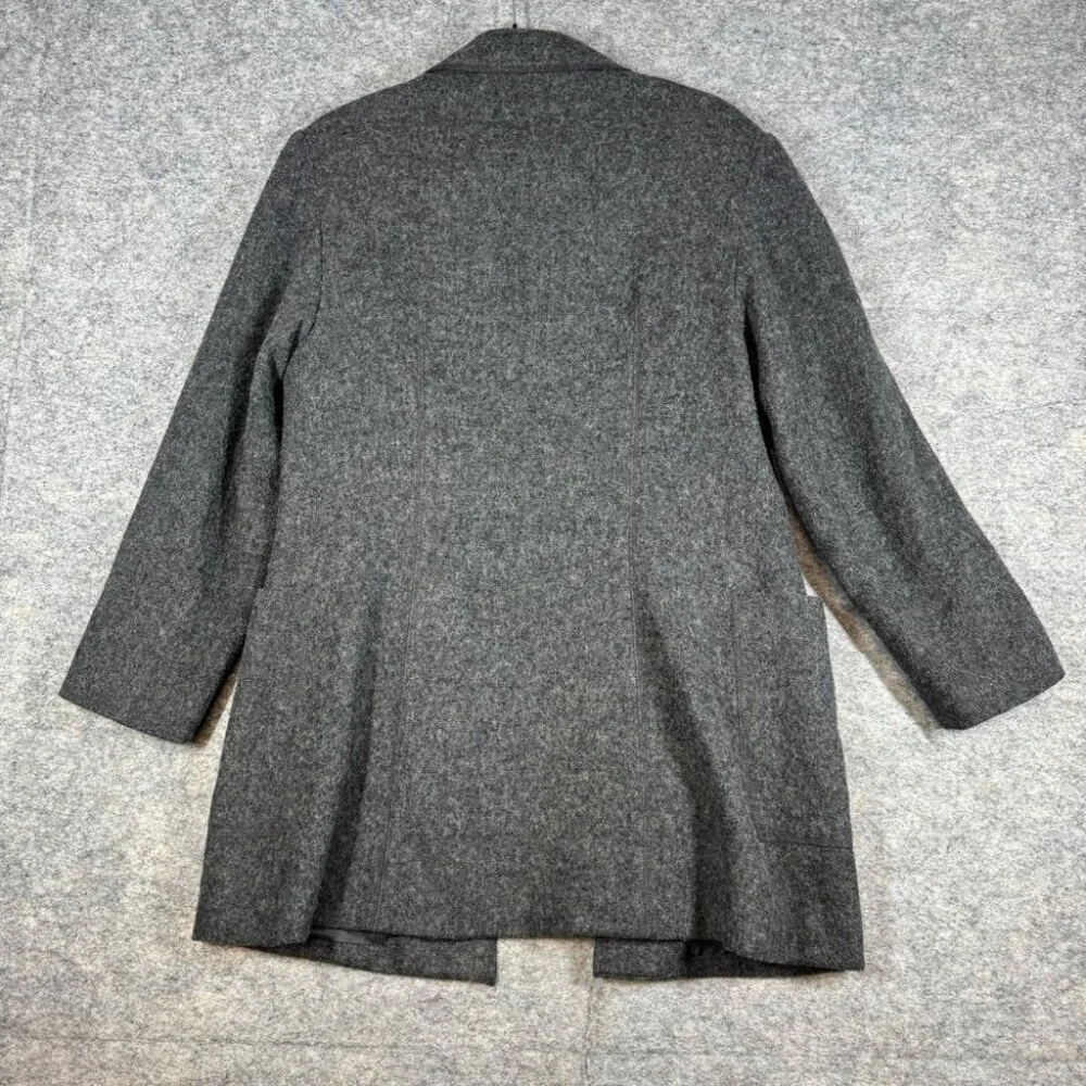 Vintage Braemar Grey Wool Blend Blazer Jacket Size 6P Minimalist Classic Luxury